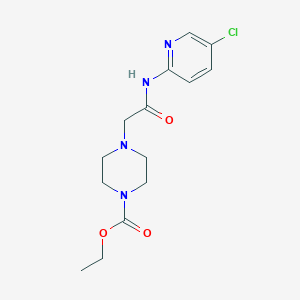molecular formula C14H19ClN4O3 B5416541 ethyl 4-{2-[(5-chloro-2-pyridinyl)amino]-2-oxoethyl}-1-piperazinecarboxylate 