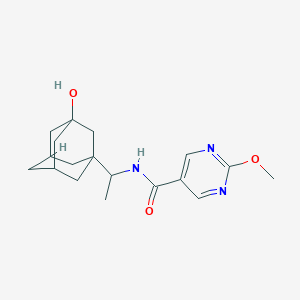 molecular formula C18H25N3O3 B5416584 N-[1-(3-hydroxy-1-adamantyl)ethyl]-2-methoxypyrimidine-5-carboxamide 