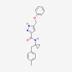 molecular formula C22H23N3O2 B5416671 N-[1-(4-methylbenzyl)cyclopropyl]-5-(phenoxymethyl)-1H-pyrazole-3-carboxamide 
