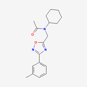 molecular formula C18H23N3O2 B5416698 N-cyclohexyl-N-{[3-(3-methylphenyl)-1,2,4-oxadiazol-5-yl]methyl}acetamide 