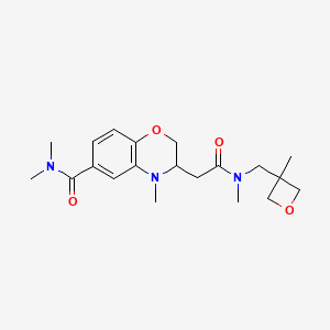 molecular formula C20H29N3O4 B5416725 N,N,4-trimethyl-3-(2-{methyl[(3-methyloxetan-3-yl)methyl]amino}-2-oxoethyl)-3,4-dihydro-2H-1,4-benzoxazine-6-carboxamide 