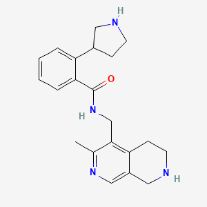 molecular formula C21H26N4O B5416774 N-[(3-methyl-5,6,7,8-tetrahydro-2,7-naphthyridin-4-yl)methyl]-2-(3-pyrrolidinyl)benzamide dihydrochloride 