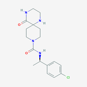 molecular formula C17H23ClN4O2 B5416823 N-[(1R)-1-(4-chlorophenyl)ethyl]-5-oxo-1,4,9-triazaspiro[5.5]undecane-9-carboxamide 