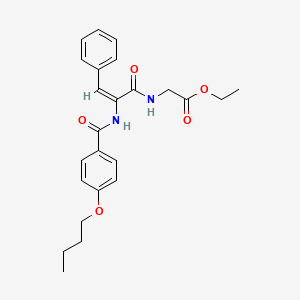 molecular formula C24H28N2O5 B5416869 ethyl 2-[[(E)-2-[(4-butoxybenzoyl)amino]-3-phenylprop-2-enoyl]amino]acetate 