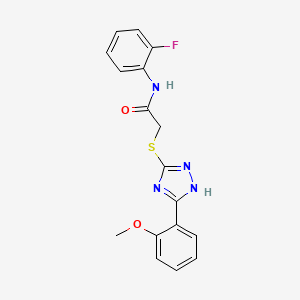 molecular formula C17H15FN4O2S B5417030 N-(2-fluorophenyl)-2-{[5-(2-methoxyphenyl)-4H-1,2,4-triazol-3-yl]thio}acetamide 