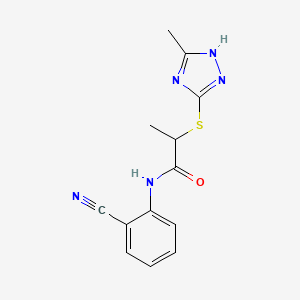 molecular formula C13H13N5OS B5417140 N~1~-(2-CYANOPHENYL)-2-[(5-METHYL-4H-1,2,4-TRIAZOL-3-YL)SULFANYL]PROPANAMIDE 