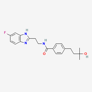 molecular formula C21H24FN3O2 B5417165 N-[2-(6-fluoro-1H-benzimidazol-2-yl)ethyl]-4-(3-hydroxy-3-methylbutyl)benzamide 