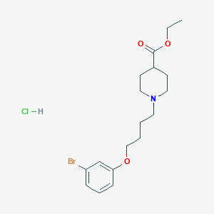 molecular formula C18H27BrClNO3 B5417170 Ethyl 1-[4-(3-bromophenoxy)butyl]piperidine-4-carboxylate;hydrochloride CAS No. 1052519-54-6