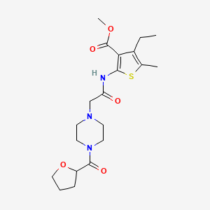 molecular formula C20H29N3O5S B5417260 Methyl 4-ethyl-5-methyl-2-({[4-(tetrahydrofuran-2-ylcarbonyl)piperazin-1-yl]acetyl}amino)thiophene-3-carboxylate 
