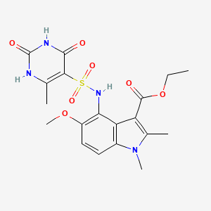 molecular formula C19H22N4O7S B5417273 ETHYL 5-METHOXY-1,2-DIMETHYL-4-(6-METHYL-2,4-DIOXO-1,2,3,4-TETRAHYDROPYRIMIDINE-5-SULFONAMIDO)-1H-INDOLE-3-CARBOXYLATE 