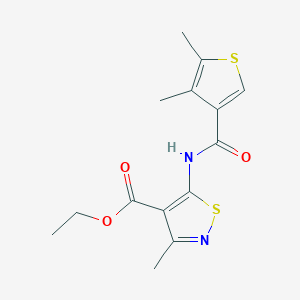 molecular formula C14H16N2O3S2 B5417409 ethyl 5-{[(4,5-dimethyl-3-thienyl)carbonyl]amino}-3-methyl-4-isothiazolecarboxylate 