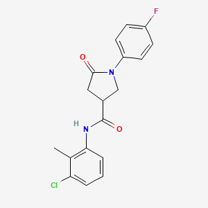 molecular formula C18H16ClFN2O2 B5417533 N-(3-chloro-2-methylphenyl)-1-(4-fluorophenyl)-5-oxopyrrolidine-3-carboxamide 