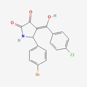 molecular formula C17H11BrClNO3 B5417547 5-(4-bromophenyl)-4-(4-chlorobenzoyl)-3-hydroxy-1,5-dihydro-2H-pyrrol-2-one 