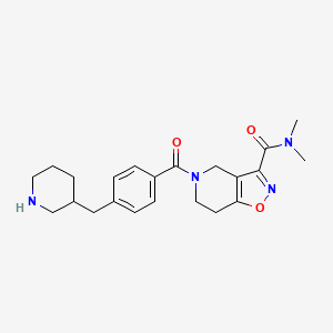 molecular formula C22H28N4O3 B5417598 N,N-dimethyl-5-[4-(3-piperidinylmethyl)benzoyl]-4,5,6,7-tetrahydroisoxazolo[4,5-c]pyridine-3-carboxamide hydrochloride 