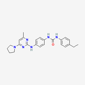 molecular formula C24H28N6O B5417657 N-(4-ethylphenyl)-N'-(4-{[4-methyl-6-(1-pyrrolidinyl)-2-pyrimidinyl]amino}phenyl)urea 