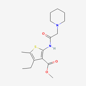 molecular formula C16H24N2O3S B5417712 methyl 4-ethyl-5-methyl-2-[(1-piperidinylacetyl)amino]-3-thiophenecarboxylate 