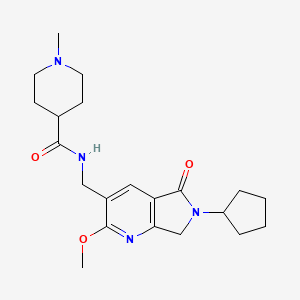 molecular formula C21H30N4O3 B5417722 N-[(6-cyclopentyl-2-methoxy-5-oxo-6,7-dihydro-5H-pyrrolo[3,4-b]pyridin-3-yl)methyl]-1-methylpiperidine-4-carboxamide 