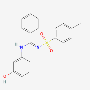 molecular formula C20H18N2O3S B5417725 N-(3-hydroxyphenyl)-N'-[(4-methylphenyl)sulfonyl]benzenecarboximidamide 