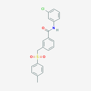 molecular formula C21H18ClNO3S B5417775 N~1~-(3-Chlorophenyl)-3-{[(4-methylphenyl)sulfonyl]methyl}benzamide 