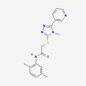 molecular formula C18H19N5OS B5417798 N-(2,5-DIMETHYLPHENYL)-2-{[4-METHYL-5-(3-PYRIDINYL)-4H-1,2,4-TRIAZOL-3-YL]SULFANYL}ACETAMIDE 