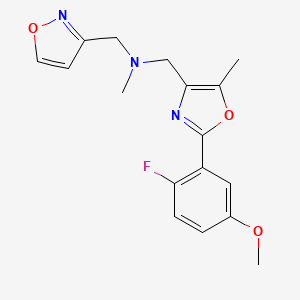 molecular formula C17H18FN3O3 B5417807 1-[2-(2-fluoro-5-methoxyphenyl)-5-methyl-1,3-oxazol-4-yl]-N-(isoxazol-3-ylmethyl)-N-methylmethanamine 