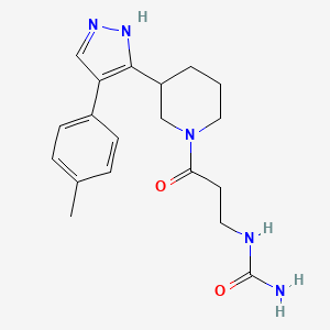 molecular formula C19H25N5O2 B5417811 N-(3-{3-[4-(4-methylphenyl)-1H-pyrazol-5-yl]piperidin-1-yl}-3-oxopropyl)urea 