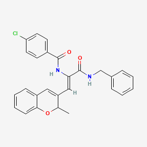 molecular formula C27H23ClN2O3 B5417836 N-[(1Z)-3-(benzylamino)-1-(2-methyl-2H-chromen-3-yl)-3-oxoprop-1-en-2-yl]-4-chlorobenzamide 