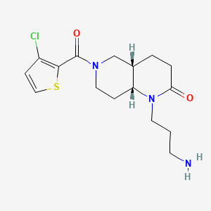 molecular formula C16H22ClN3O2S B5417898 rel-(4aS,8aR)-1-(3-aminopropyl)-6-[(3-chloro-2-thienyl)carbonyl]octahydro-1,6-naphthyridin-2(1H)-one hydrochloride 