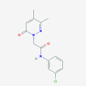 molecular formula C14H14ClN3O2 B5417924 N-(3-chlorophenyl)-2-(3,4-dimethyl-6-oxo-1(6H)-pyridazinyl)acetamide 