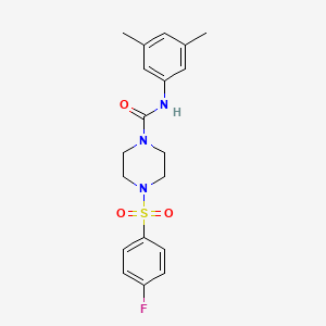 molecular formula C19H22FN3O3S B5418032 N-(3,5-dimethylphenyl)-4-[(4-fluorophenyl)sulfonyl]-1-piperazinecarboxamide 