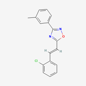molecular formula C17H13ClN2O B5418068 5-[2-(2-chlorophenyl)vinyl]-3-(3-methylphenyl)-1,2,4-oxadiazole 