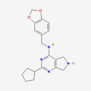 molecular formula C19H22N4O2 B5418172 N-(1,3-benzodioxol-5-ylmethyl)-2-cyclopentyl-6,7-dihydro-5H-pyrrolo[3,4-d]pyrimidin-4-amine 