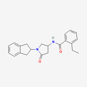 molecular formula C22H24N2O2 B5418181 N-[1-(2,3-dihydro-1H-inden-2-yl)-5-oxopyrrolidin-3-yl]-2-ethylbenzamide 
