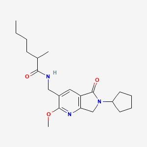 molecular formula C21H31N3O3 B5418393 N-[(6-cyclopentyl-2-methoxy-5-oxo-6,7-dihydro-5H-pyrrolo[3,4-b]pyridin-3-yl)methyl]-2-methylhexanamide 
