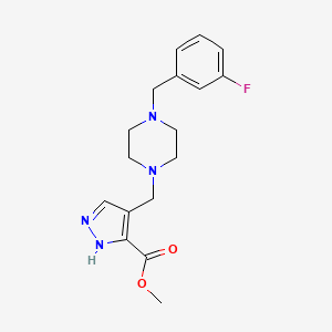 molecular formula C17H21FN4O2 B5418414 methyl 4-{[4-(3-fluorobenzyl)-1-piperazinyl]methyl}-1H-pyrazole-3-carboxylate 