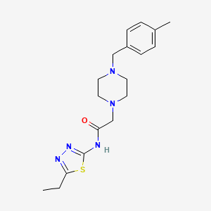 molecular formula C18H25N5OS B5418418 N-(5-ETHYL-1,3,4-THIADIAZOL-2-YL)-2-{4-[(4-METHYLPHENYL)METHYL]PIPERAZIN-1-YL}ACETAMIDE 