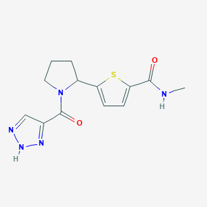 molecular formula C13H15N5O2S B5418421 N-methyl-5-[1-(1H-1,2,3-triazol-5-ylcarbonyl)-2-pyrrolidinyl]-2-thiophenecarboxamide 