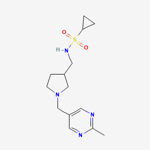 molecular formula C14H22N4O2S B5418457 N-({1-[(2-methylpyrimidin-5-yl)methyl]pyrrolidin-3-yl}methyl)cyclopropanesulfonamide 