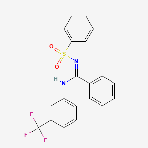 molecular formula C20H15F3N2O2S B5418495 N'-(phenylsulfonyl)-N-[3-(trifluoromethyl)phenyl]benzenecarboximidamide 