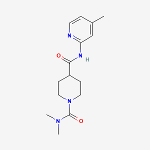 molecular formula C15H22N4O2 B5418538 N~1~,N~1~-dimethyl-N~4~-(4-methylpyridin-2-yl)piperidine-1,4-dicarboxamide 