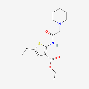 molecular formula C16H24N2O3S B5418590 ethyl 5-ethyl-2-[(1-piperidinylacetyl)amino]-3-thiophenecarboxylate 