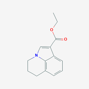 molecular formula C14H15NO2 B054186 Ethyl 5,6-dihydro-4H-pyrrolo[3,2,1-ij]quinoline-1-carboxylate CAS No. 124730-53-6