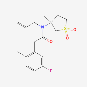 molecular formula C17H22FNO3S B5418633 N-allyl-2-(5-fluoro-2-methylphenyl)-N-(3-methyl-1,1-dioxidotetrahydro-3-thienyl)acetamide 