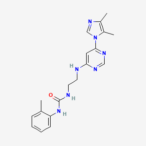molecular formula C19H23N7O B5418686 N-(2-{[6-(4,5-dimethyl-1H-imidazol-1-yl)-4-pyrimidinyl]amino}ethyl)-N'-(2-methylphenyl)urea 
