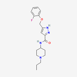 molecular formula C19H25FN4O2 B5418707 5-[(2-fluorophenoxy)methyl]-N-(1-propylpiperidin-4-yl)-1H-pyrazole-3-carboxamide 