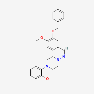 molecular formula C26H29N3O3 B5418714 N-[3-(benzyloxy)-4-methoxybenzylidene]-4-(2-methoxyphenyl)-1-piperazinamine 