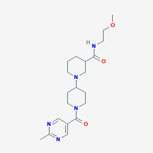 molecular formula C20H31N5O3 B5418760 N-(2-methoxyethyl)-1'-[(2-methylpyrimidin-5-yl)carbonyl]-1,4'-bipiperidine-3-carboxamide 
