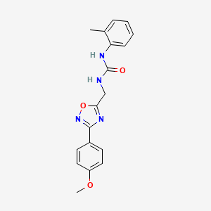 molecular formula C18H18N4O3 B5418817 N-{[3-(4-methoxyphenyl)-1,2,4-oxadiazol-5-yl]methyl}-N'-(2-methylphenyl)urea 