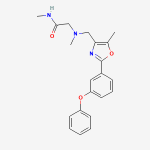 molecular formula C21H23N3O3 B5418848 N~1~,N~2~-dimethyl-N~2~-{[5-methyl-2-(3-phenoxyphenyl)-1,3-oxazol-4-yl]methyl}glycinamide 