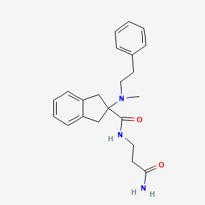 molecular formula C22H27N3O2 B5418895 N-(3-amino-3-oxopropyl)-2-[methyl(2-phenylethyl)amino]-2-indanecarboxamide 